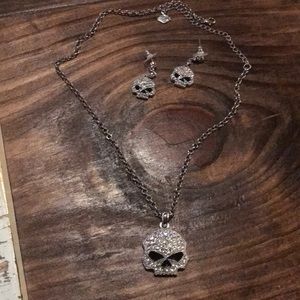 Harley Davidson necklace and earrings set